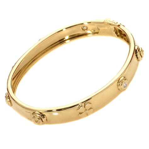 chanel camellia diamond gold bangle bracelet|The Camélia Bracelets .